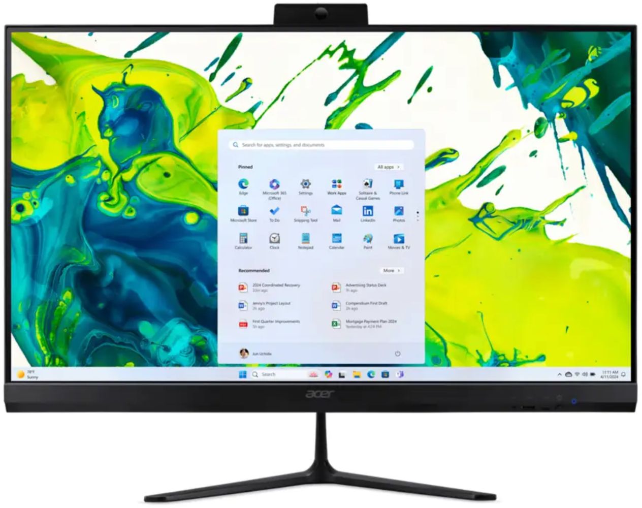 Acer Aspire C27-2G-ER14 AIO Desktop PC 27" - AMD Ryzen 7 5825U 2.0GHz - 512GB - Black - 16GB RAM by Acer - Refurbished - Like New condition - CA$806.99