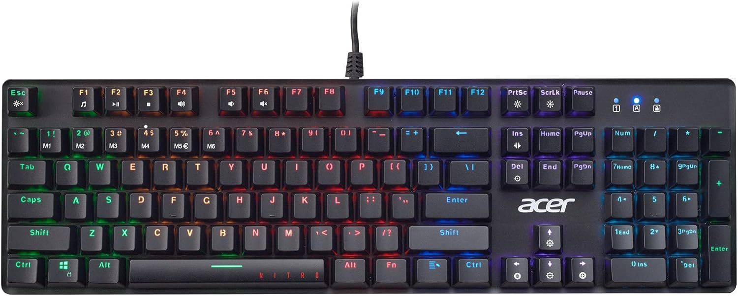 Acer Nitro Gen 2 Wired RGB Illuminated Gaming Keyboard - Black by Acer - Refurbished - Very Good condition - US$117.04