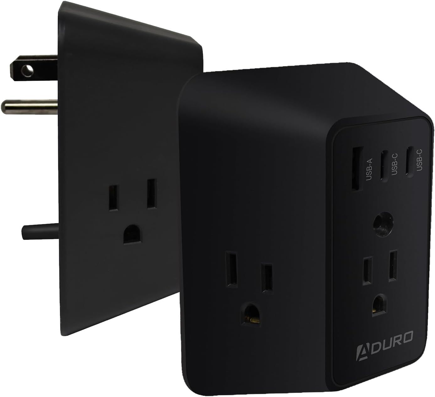 Aduro Multi Plug Outlet Extender Surge Protector Wall Charger - Black by Aduro - Refurbished - Very Good condition - US$23.49