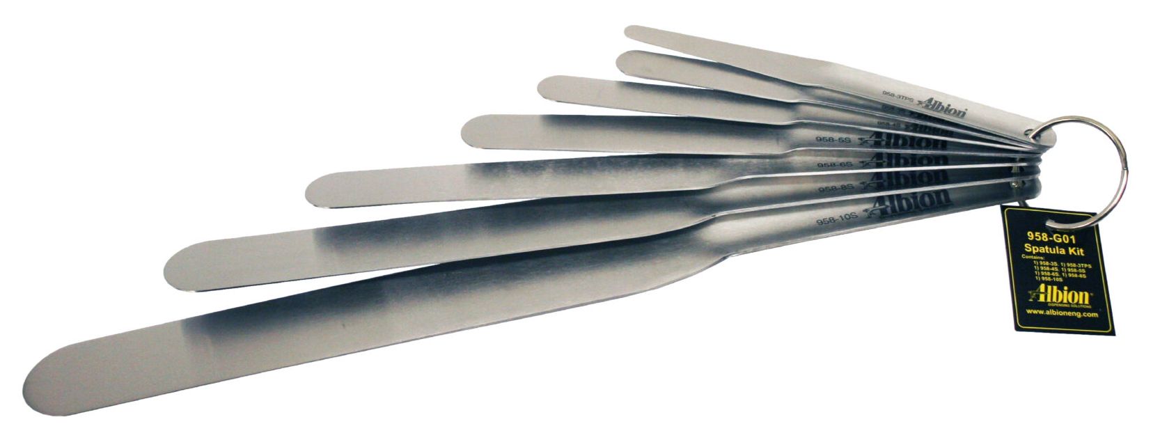 Albion Engineering 958-G01 Streamline Caulk Spatula Set (Pack of 7) - Stainless Steel by Albion - Refurbished - Premium condition - US$57.66