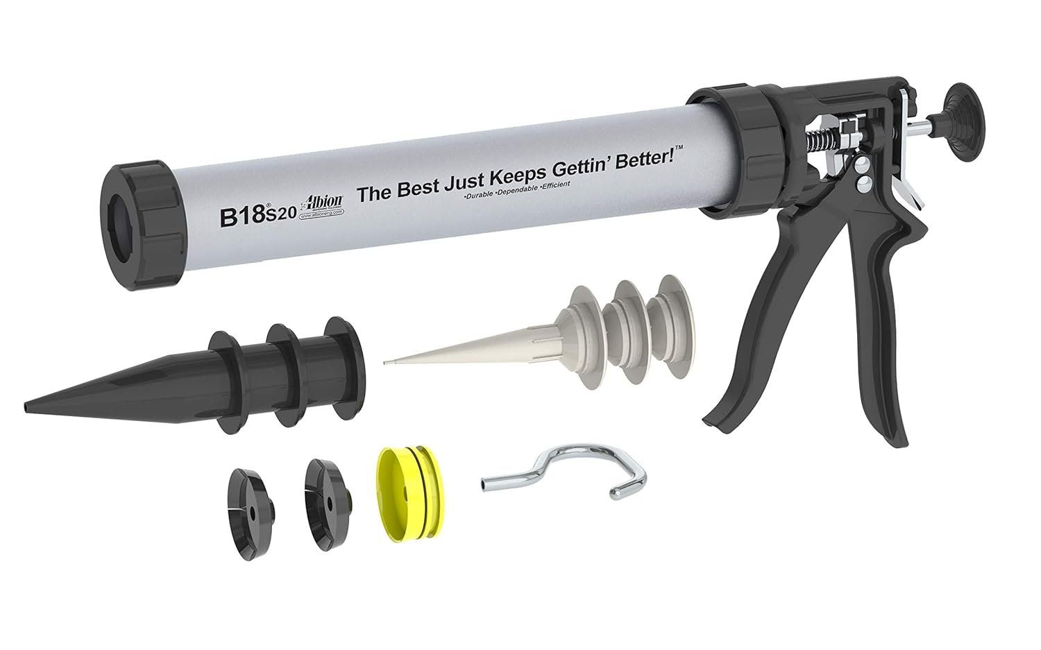 Albion Engineering Company B18S20 B-Line Manual Drive Sausage Caulking Gun 20oz - Black by Albion - Refurbished - Premium condition - US$70.08