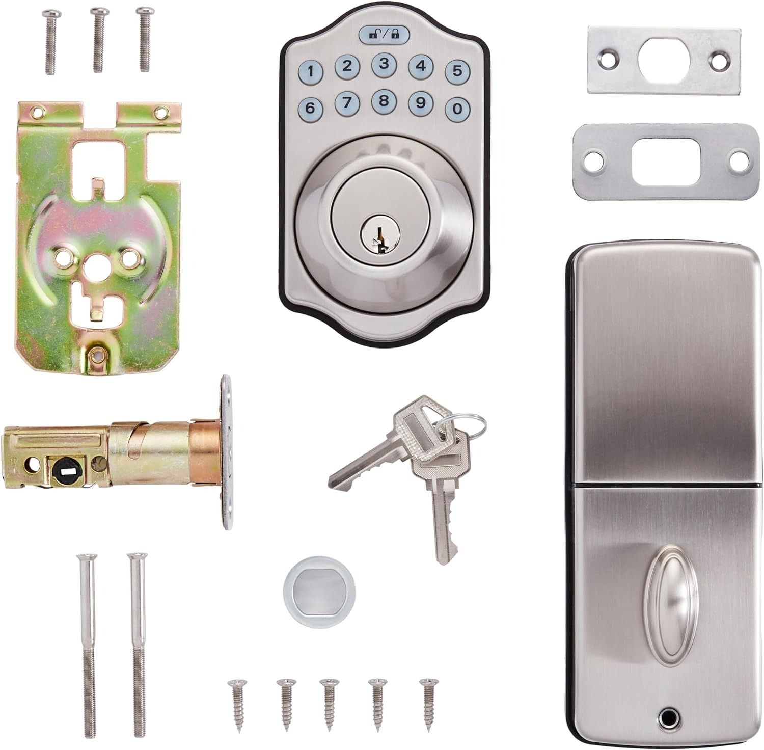Amazon Basics Traditional Electronic Keypad Deadbolt Door Lock - Satin Nickel by Amazon Basics - Image 3