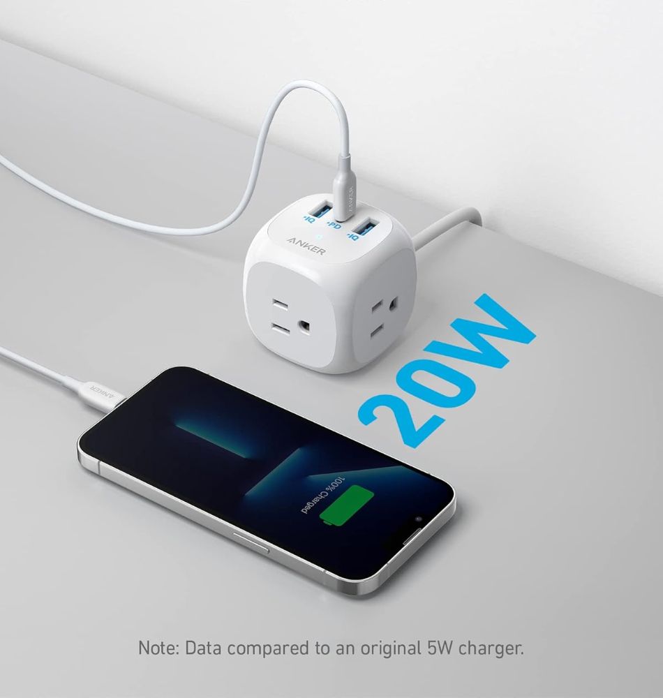 Anker 321 Power Strip 5ft | A9135 - White by Anker - Refurbished - Like New condition - Image 3