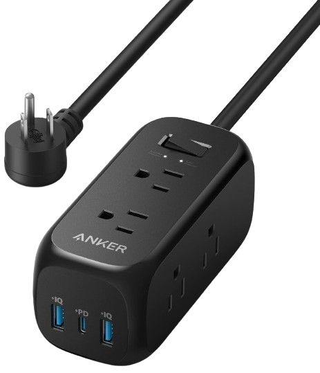 Anker 332 USB-C Power Strip 6 Outlets 5ft | A9169 - Black by Anker - Refurbished - Very Good condition - US$15.98