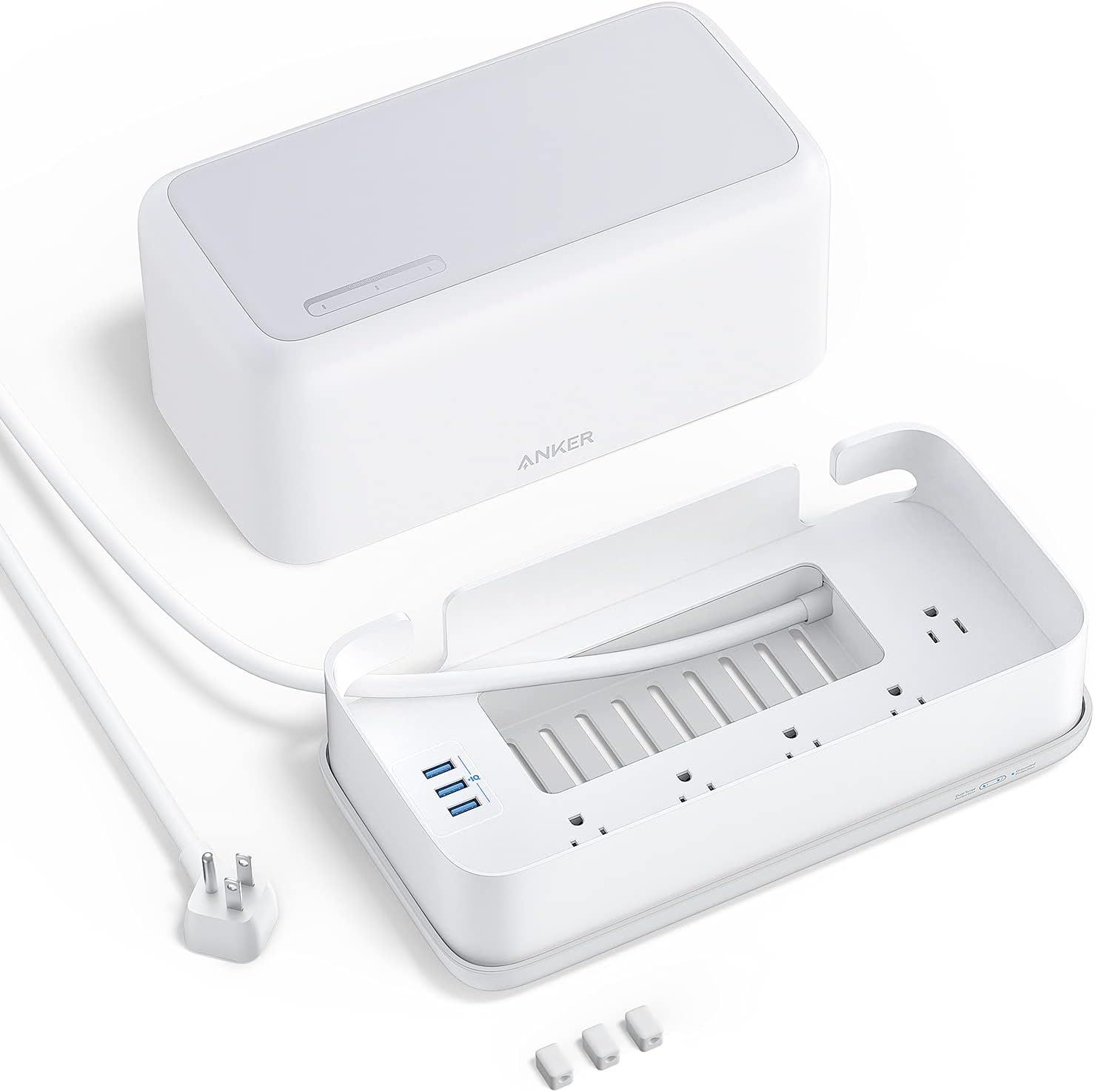 Anker Cable Management Box Power Strip 6Ft. (5x AC & 3x USB) (A9164) - White by Anker - Refurbished - Very Good condition - US$44.28