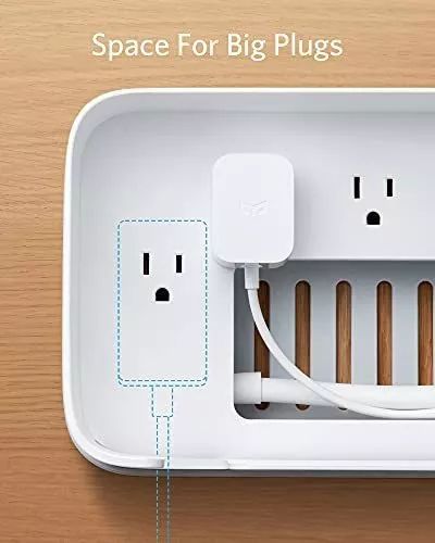 Anker Cable Management Box Power Strip 6Ft. (5x AC & 3x USB) (A9164) - White by Anker - Refurbished - Very Good condition - Image 3