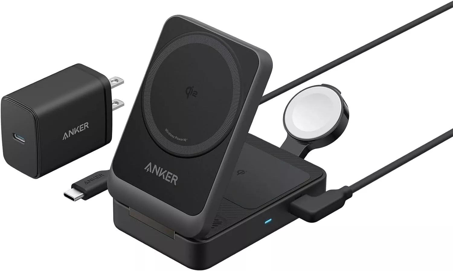 Anker MagGo 3-in-1 Wireless Charging Station - Black by Anker - Refurbished - Very Good condition - US$65.49