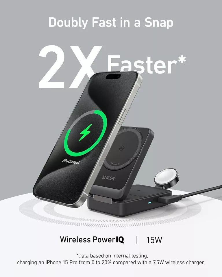 Anker MagGo 3-in-1 Wireless Charging Station - Black by Anker - Image 3