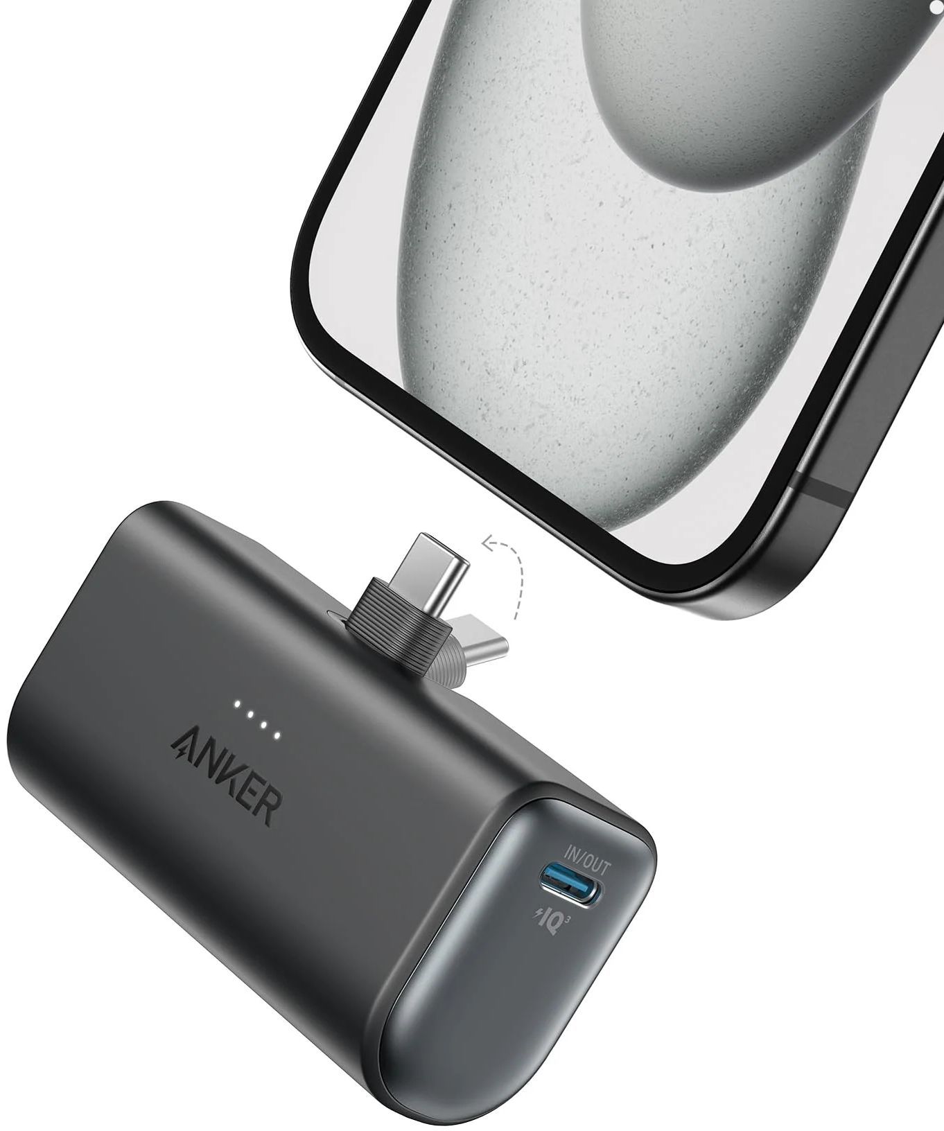 Anker Nano 5000mAh 22.5W Power Bank with Built-in USB-C Connector - Black by Anker - Refurbished - Very Good condition - Image 2