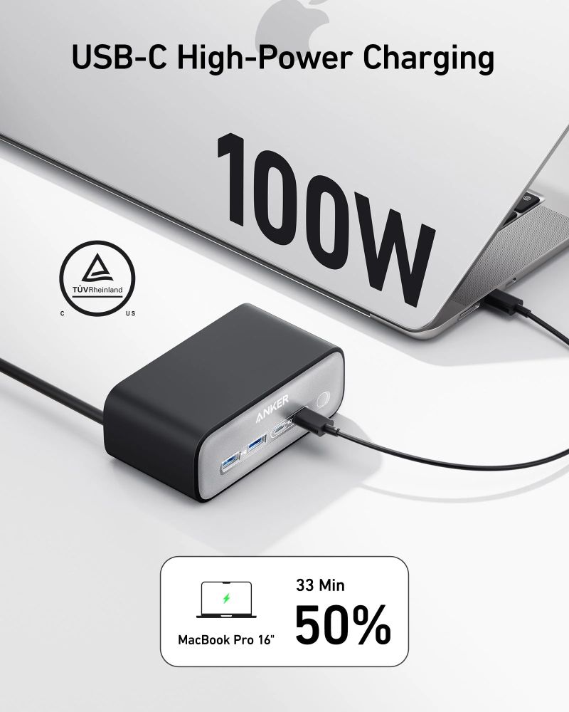 Anker Charging Station 7-in-1 (100W) 5ft | A91C4 - Black Stone by Anker - Image 3