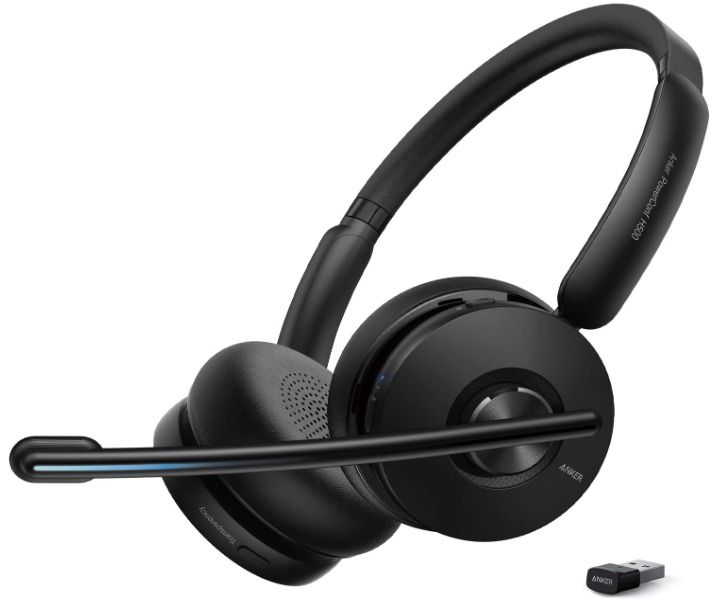 Anker PowerConf H500 Bluetooth Dual-Ear Headset with Microphone - Black by Anker - Refurbished - Very Good condition - US$54.08