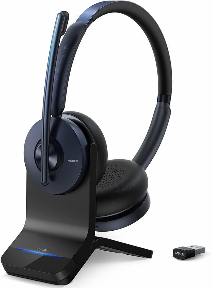 Anker PowerConf H700 Bluetooth Headset Mic Charging Stand - Blue by Anker - Refurbished - Very Good condition - US$97.53