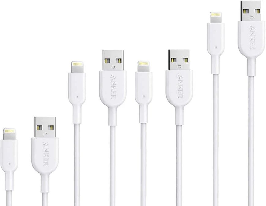 Anker PowerLine II USB-A to Lightning Charging Cable 4-Pack - White by Anker - Refurbished - Brand New condition - US$25.99