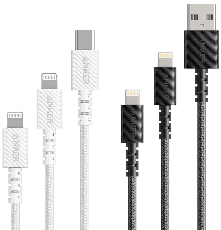 Anker PowerLine Select+ Lightning Fast Charging Cable (4 Pack) - White/Black by Anker - Refurbished - Good condition - US$40.98