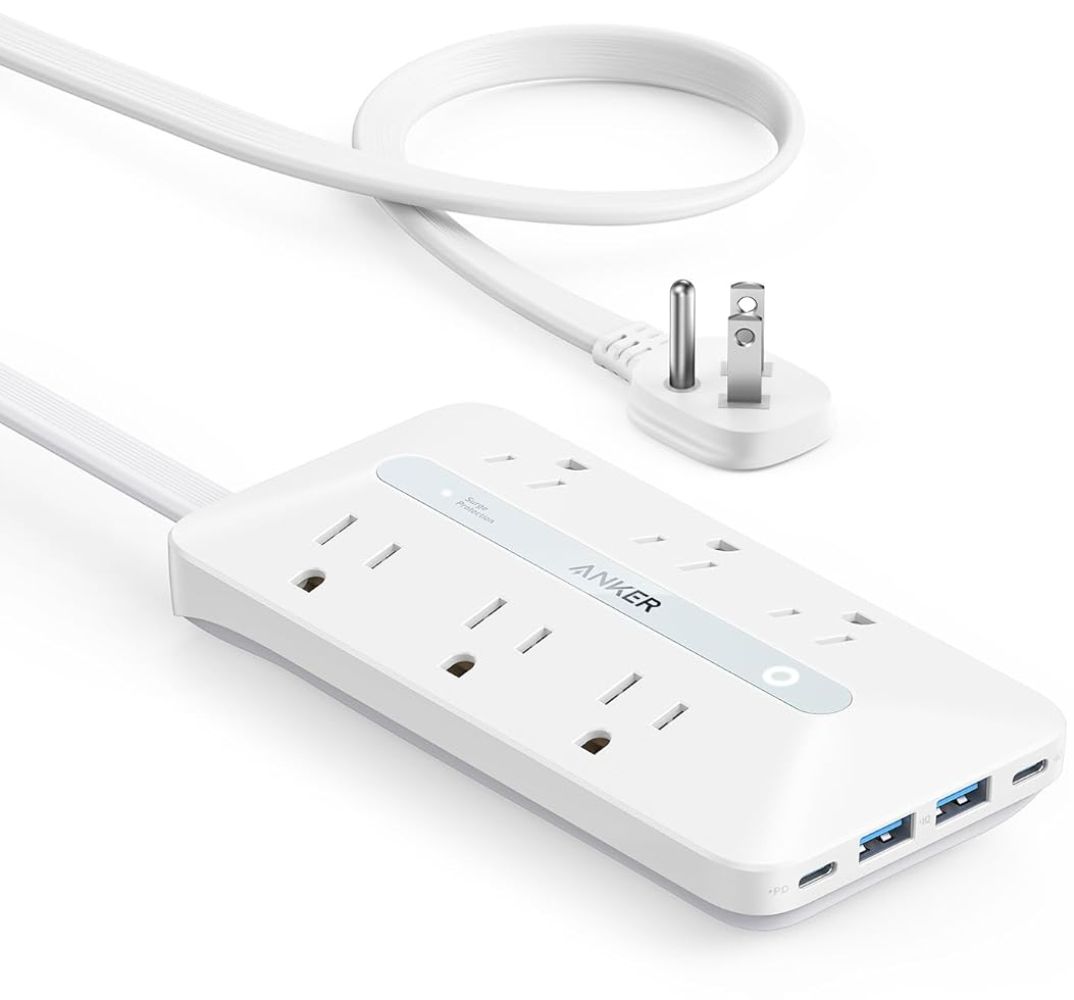 Anker USB Power Strip 10-in-1 (20W) 5ft | A91F2 - White by Anker - Refurbished - Premium condition - US$19.98