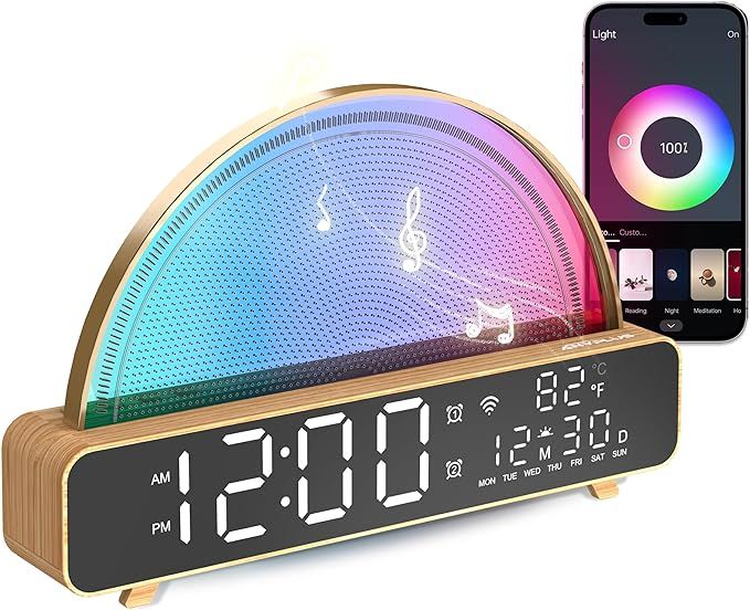 Anyplus Noise Sound Machine Sunrise Alarm Clock RCNZYY01 - Gold/Wood by Anyplus - Refurbished - Very Good condition - US$32.69