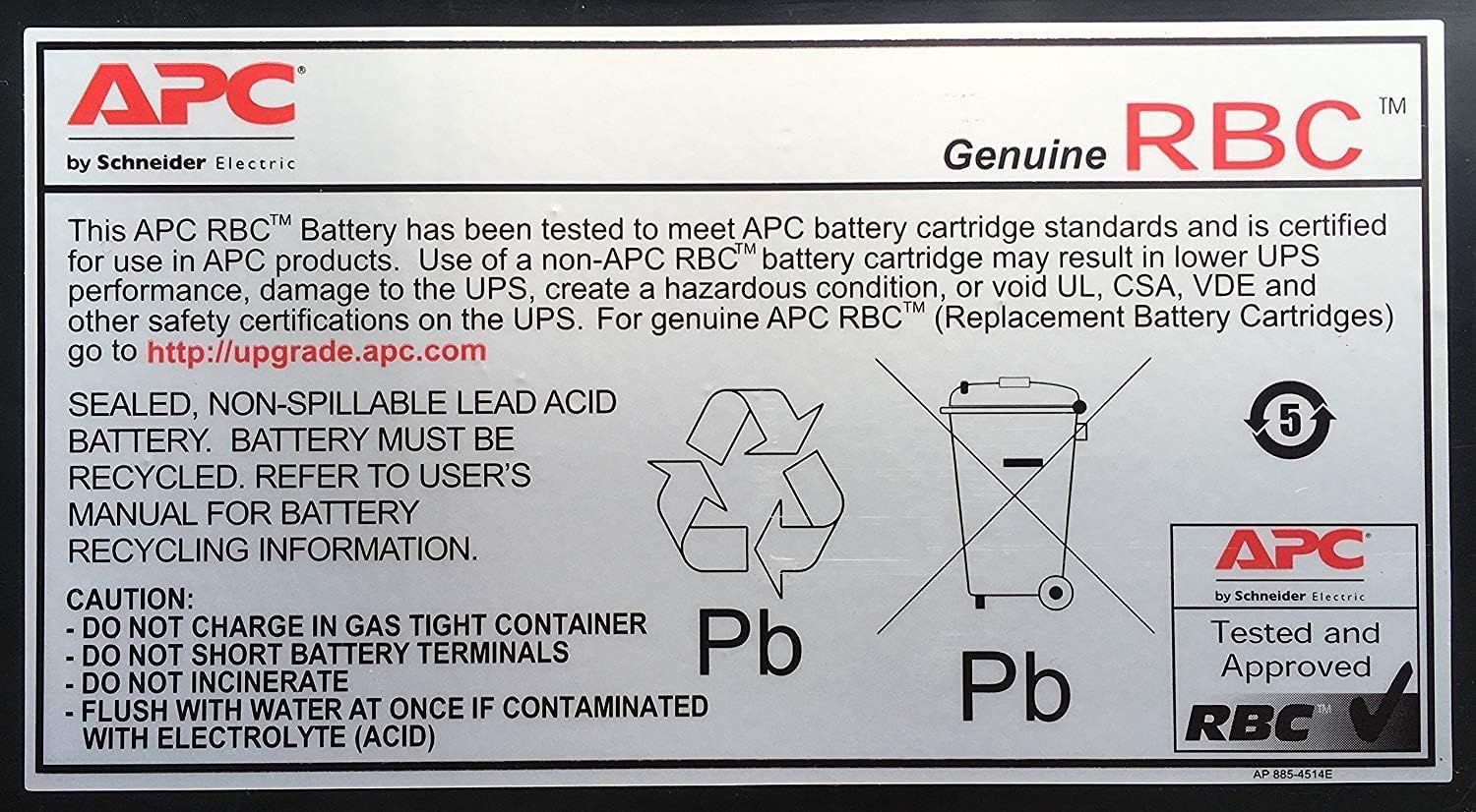 APC Replacement Battery Cartridge RBC55 for Smart-UPS Line 12V 17Ah Lead-Acid Battery - Black by APC - Image 4