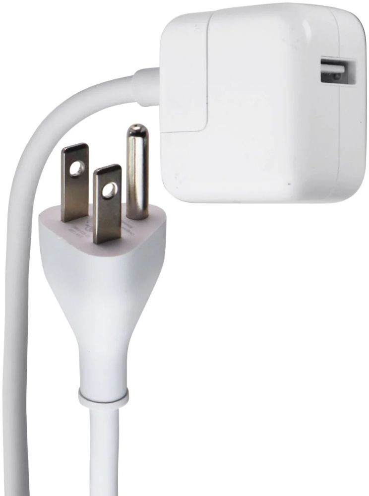 Apple 12W USB Wall Charger with (6-ft) 3-Prong Power Cord - White by Apple - Refurbished - Very Good condition - US$6.98