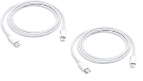 Apple Lightning to USB-C Cable 1m (2 pack) - White by Apple - Refurbished - Premium condition - CA$33.98