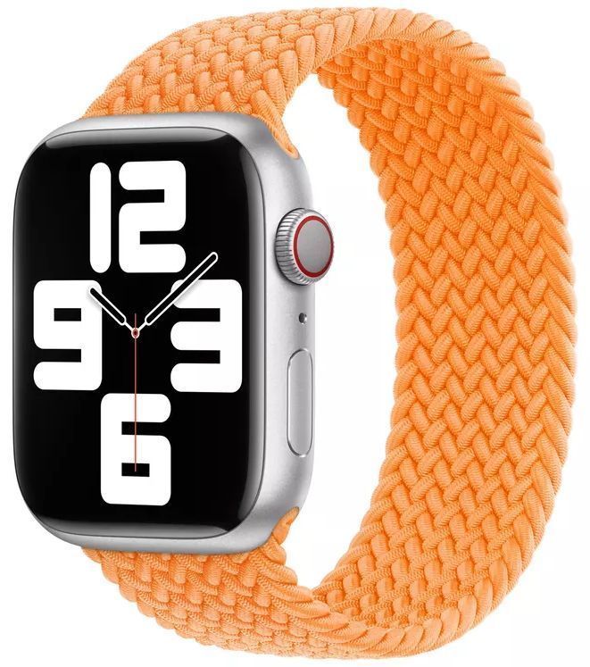 Apple Watch Braided Solo Loop (45mm) - Bright Orange - Size 11 by Apple - Refurbished - Like New condition - Image 2