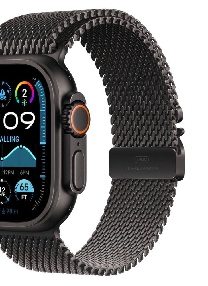 Apple Watch Milanese Loop Band (49mm) - Black - Small Size by Apple - Image 2