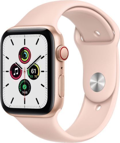 Apple Watch SE 1st Gen (2020) (Cellular + GPS) - 44mm - Gold Case with Pink Sand Sport Band by Apple - Image 2