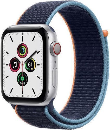 Apple Watch SE 1st Gen (2020) (Cellular + GPS) - 32GB - 40mm - Silver Aluminum Case with Deep Navy Textile Sport Loop Band by Apple - Refurbished - Good condition - US$101.44