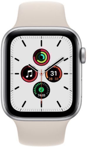 Apple Watch SE 1st Gen (2020) (GPS) - 32GB - 40mm - Silver Aluminum Case with Starlight Rubber Sport Band by Apple - Refurbished - Very Good condition - US$138.49