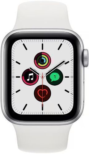 Apple Watch SE 1st Gen (2020) (Cellular + GPS) - 32GB - 44mm - Silver Aluminum Case with White Rubber Sport Band by Apple - Refurbished - Very Good condition - US$107.79