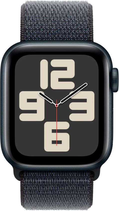 Apple Watch SE 2nd Gen (2022) (Cellular + GPS) - 32GB - 44mm - Midnight Aluminum Case with Ink Textile Sport Loop Band - One Size by Apple - Refurbished - Good condition - US$121.97