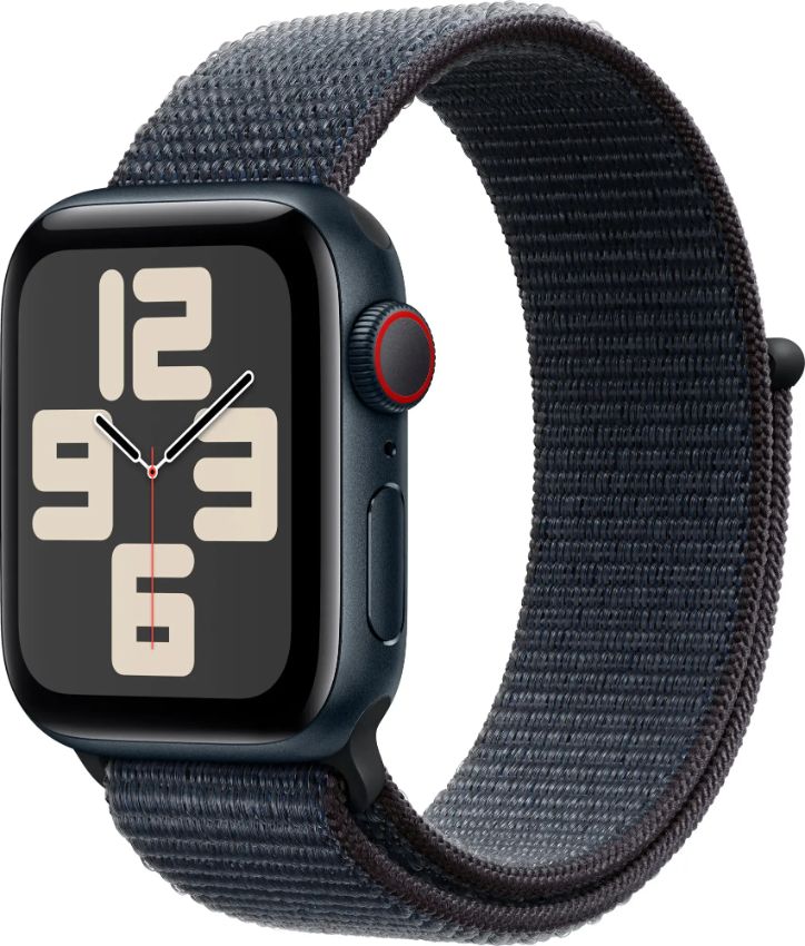 Apple Watch SE 2nd Gen (2022) (GPS) - 32GB - 44mm - Midnight Aluminum Case with Ink Textile Sport Loop Band - One Size by Apple - Image 2