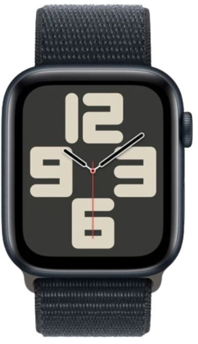 Apple Watch SE 2nd Gen (2022) (GPS) - 32GB - 44mm - Midnight Aluminum Case with Midnight Rubber Sport Loop Band - One Size by Apple - Refurbished - Very Good condition - CA$364.98