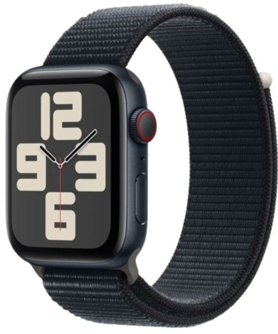 Apple Watch SE 2nd Gen (2022) (GPS) - 32GB - 44mm - Midnight Aluminum Case with Midnight Rubber Sport Loop Band - One Size by Apple - Image 2