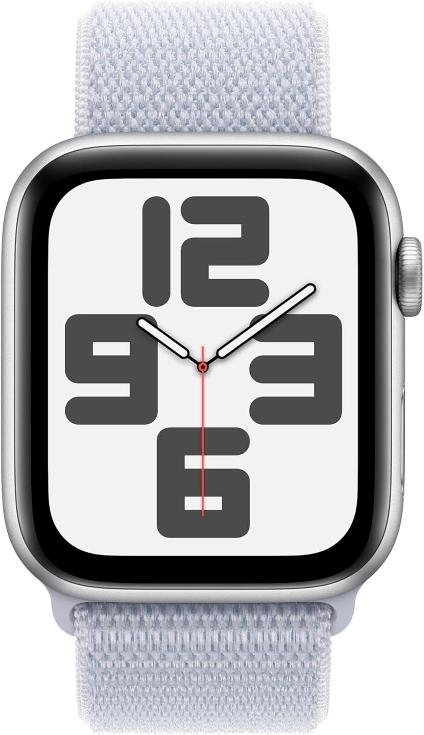 Apple Watch SE 2nd Gen (2022) (Cellular + GPS) - 32GB - 40mm - Silver Aluminum Case with Blue Cloud Textile Sport Loop Band - One Size by Apple - Refurbished - Very Good condition - Image 2