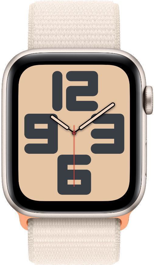 Apple Watch SE 2nd Gen (2022) (GPS) - 32GB - 40mm - Starlight Aluminum Case with Starlight Rubber Sport Loop Band - Small/Medium Size by Apple - Refurbished - Very Good condition - CA$225.49