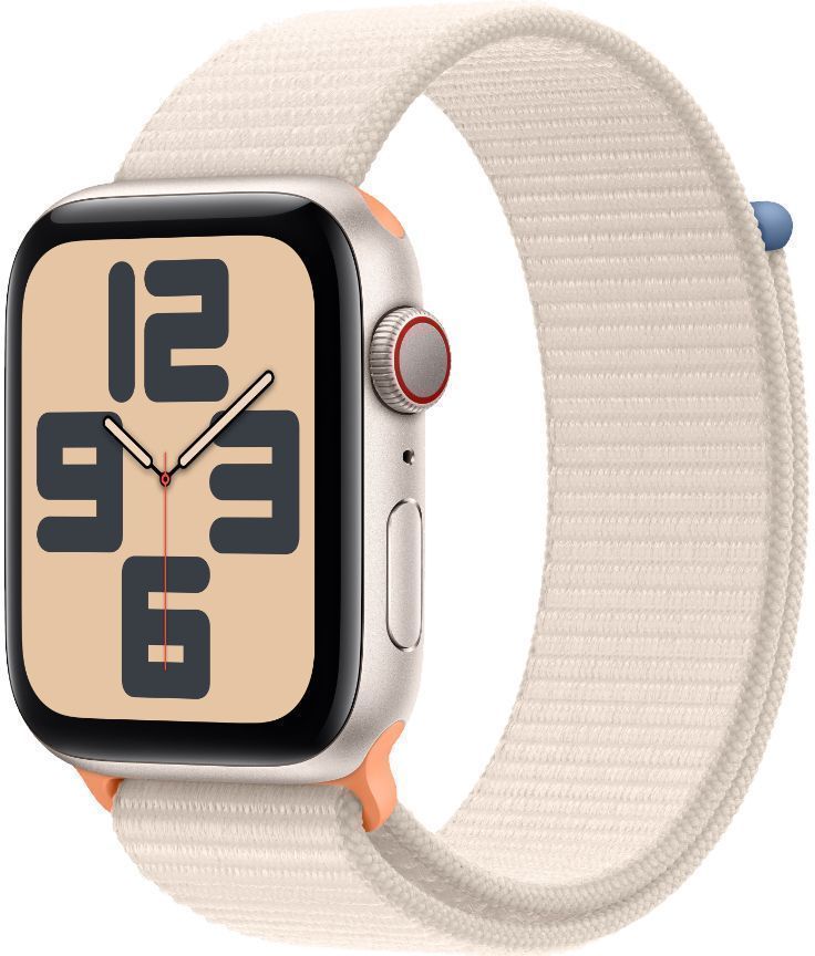 Apple Watch SE 2nd Gen (2022) (GPS) - 32GB - 40mm - Starlight Aluminum Case with Starlight Textile Sport Loop Band - One Size by Apple - Image 2