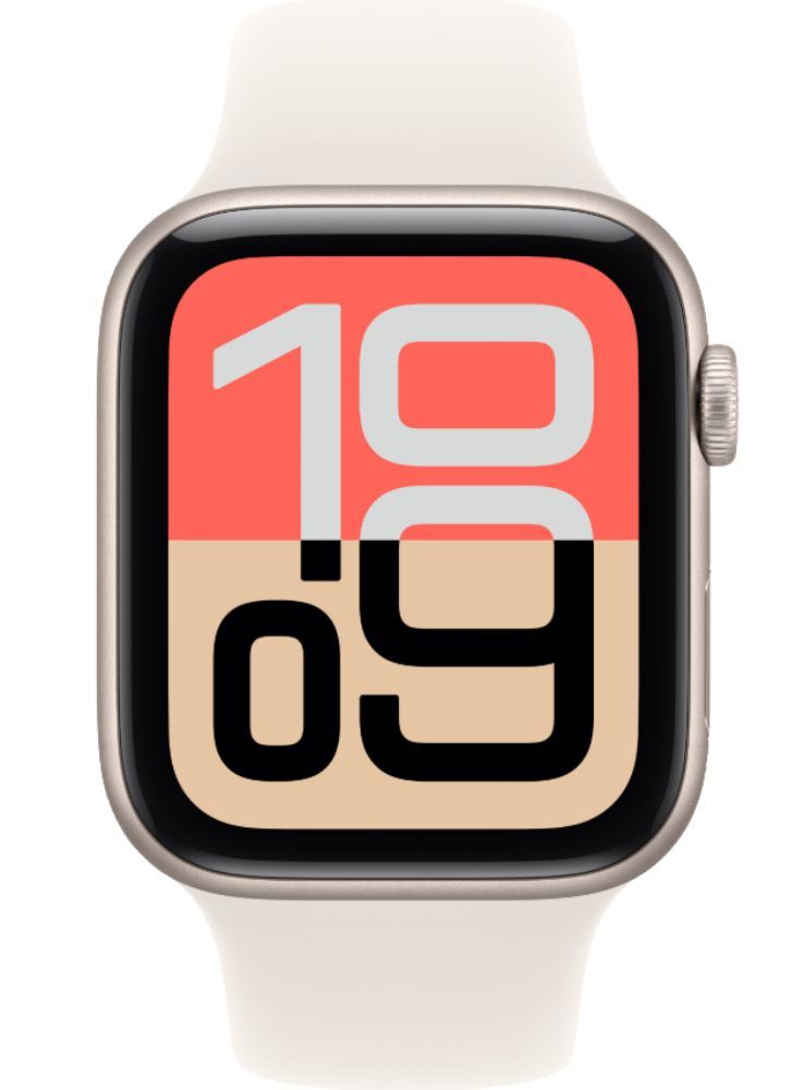 Apple Watch SE 3rd Gen (2025) (Cellular + GPS) - 64GB - 40mm - Starlight Aluminum Case with Starlight Silicone Sport Band - S/M Size by Apple - Refurbished - Good condition - US$202.44
