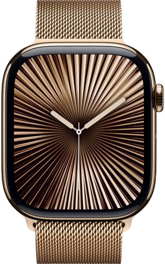 Apple Watch Series 10 (Cellular + GPS) - 64GB - 46mm - Gold Titanium Case with Gold Stainless Steel Milanese Loop Band - One Size by Apple - Refurbished - Premium condition - US$364.94