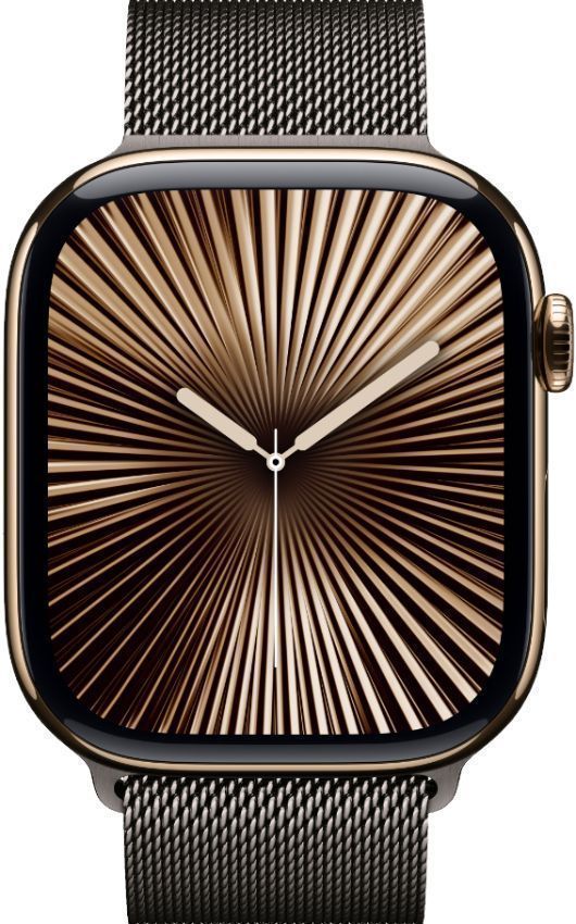 Apple Watch Series 10 (Cellular + GPS) - 64GB - Gold Titanium Case with Slate Milanese Loop Band by Apple - Refurbished - Premium condition - CA$786.99