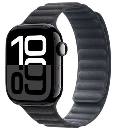 Apple Watch Series 10 (Cellular + GPS) - 64GB - 46mm - Jet Black Aluminum Case with Black Rubber Magnetic Link Band - One Size by Apple - Refurbished - Very Good condition - US$278.98