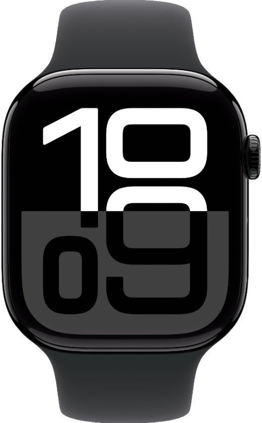 Apple Watch Series 10 (Cellular + GPS) - 64GB - 46mm - Jet Black Aluminum Case with Black Rubber Sport Band - S/M Size by Apple - Refurbished - Very Good condition - US$261.48