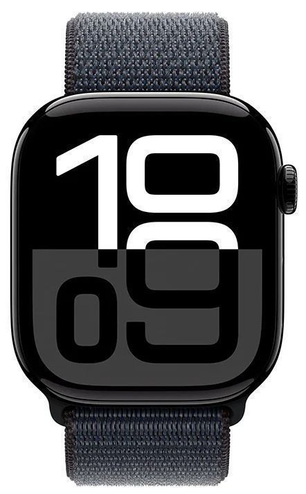 Apple Watch Series 10 (Cellular + GPS) - 64GB - 46mm - Jet Black Aluminum Case with Ink Textile Sport Loop Band - One Size by Apple - Image 2