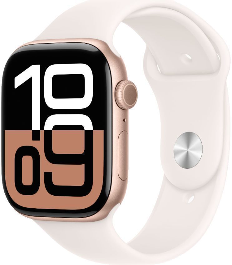 Apple Watch Series 10 (Cellular + GPS) - 42mm - Rose Gold Case with Light Blush Sport Band by Apple - Image 2