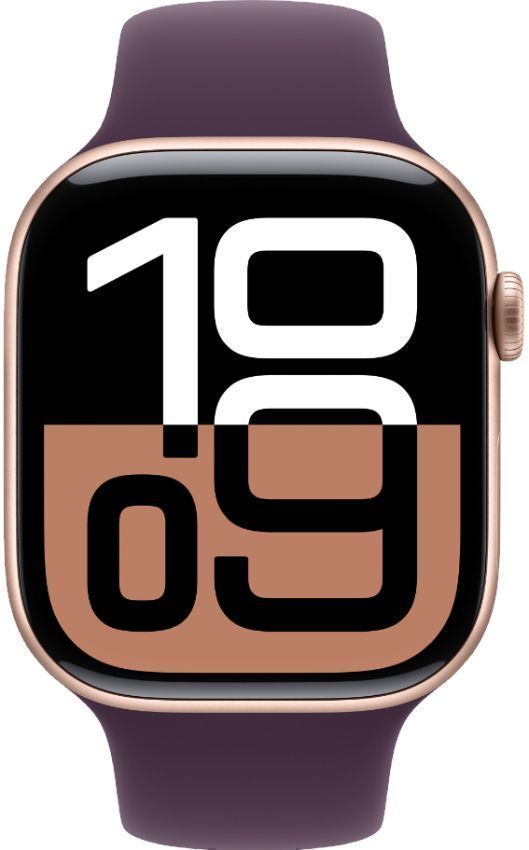 Apple Watch Series 10 (Cellular + GPS) - 64GB - 42mm - Rose Gold Aluminum Case with Plum Rubber Sport Band - S/M Size by Apple - Refurbished - Good condition - CA$435.98
