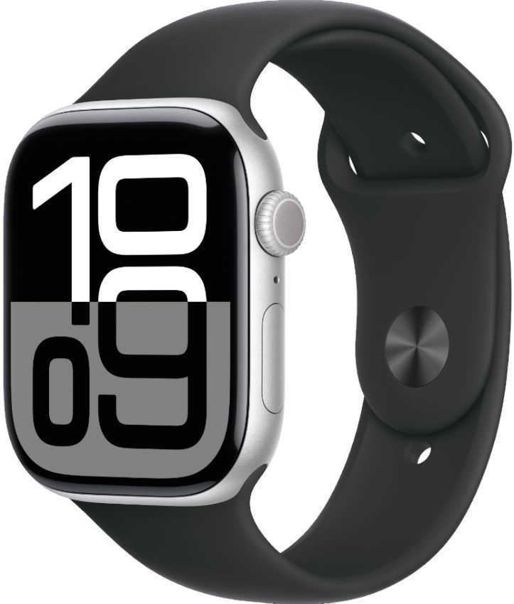 Apple Watch Series 10 (GPS) - 64GB - Silver Aluminum Case with Black Sport Band by Apple - Image 2
