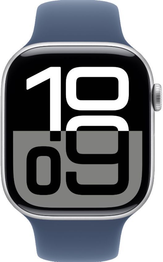 Apple Watch Series 10 (Cellular + GPS) - 42mm - Silver Case with Denim Sport Band by Apple - Refurbished - Very Good condition - US$254.98