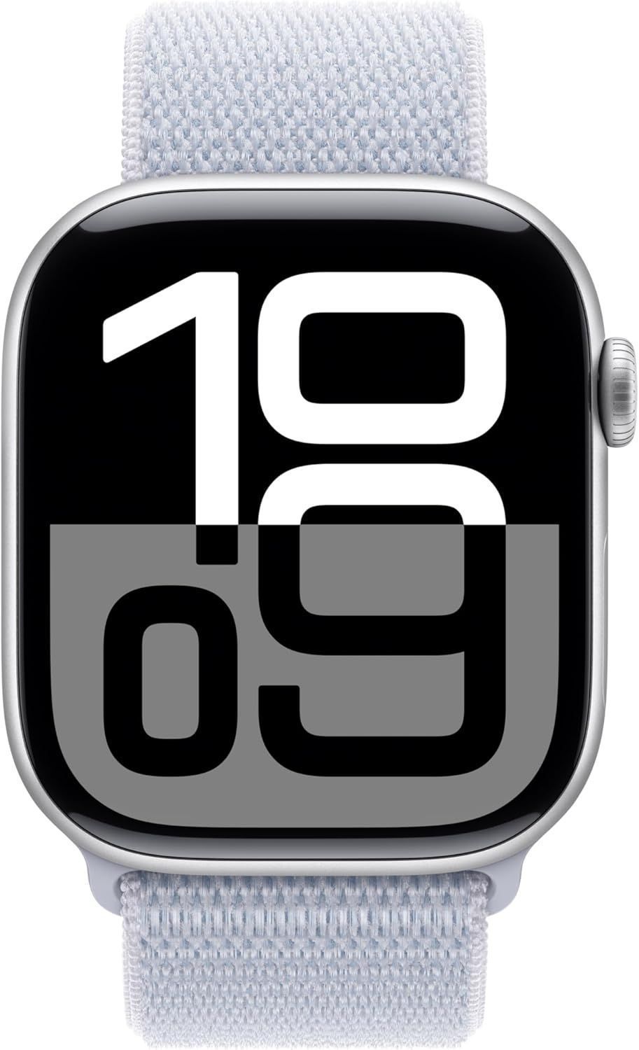 Apple Watch Series 10 (Cellular + GPS) - 64GB - 46mm - Silver Aluminum Case with Blue Cloud Textile Sport Loop Band - One Size by Apple - Image 2