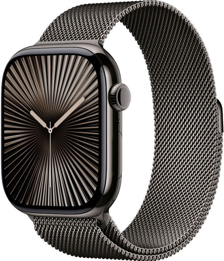 Apple Watch Series 10 (Cellular + GPS) - 64GB - 46mm - Slate Titanium Case with Slate Stainless Steel Milanese Loop Band - M/L Size by Apple - Image 2