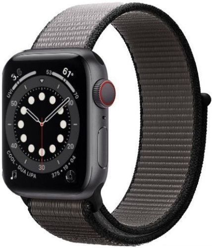 Apple Watch Series 6 (GPS) - 32GB - 40mm - Space Grey Aluminum Case with Anchor Gray Rubber Sport Loop Band by Apple - Image 2