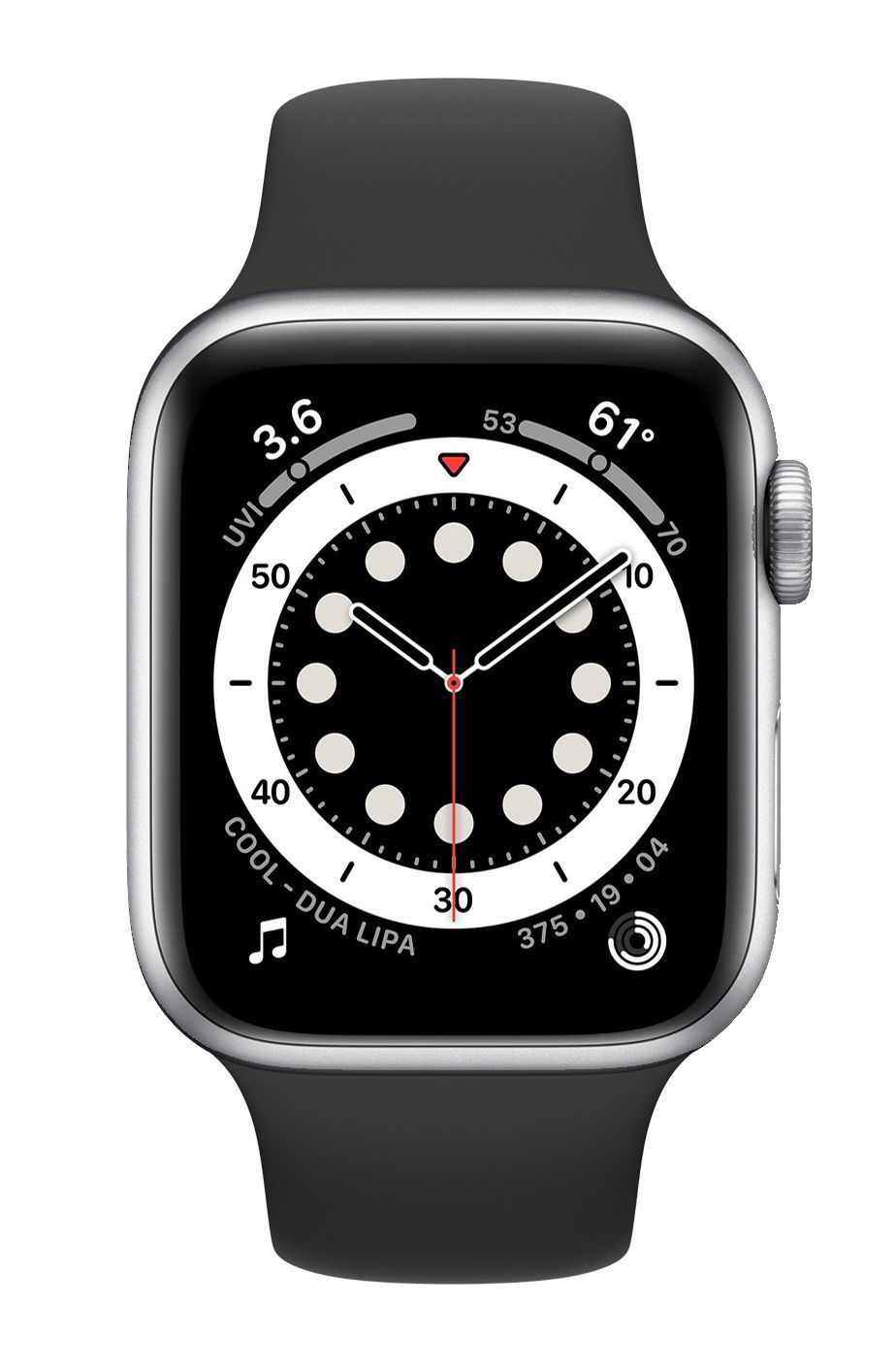 Apple Watch Series 6 (Cellular + GPS) - 32GB - 40mm - Silver Nike (Aluminum) Case with Black Rubber Sport Band by Apple - Refurbished - Very Good condition - US$126.78